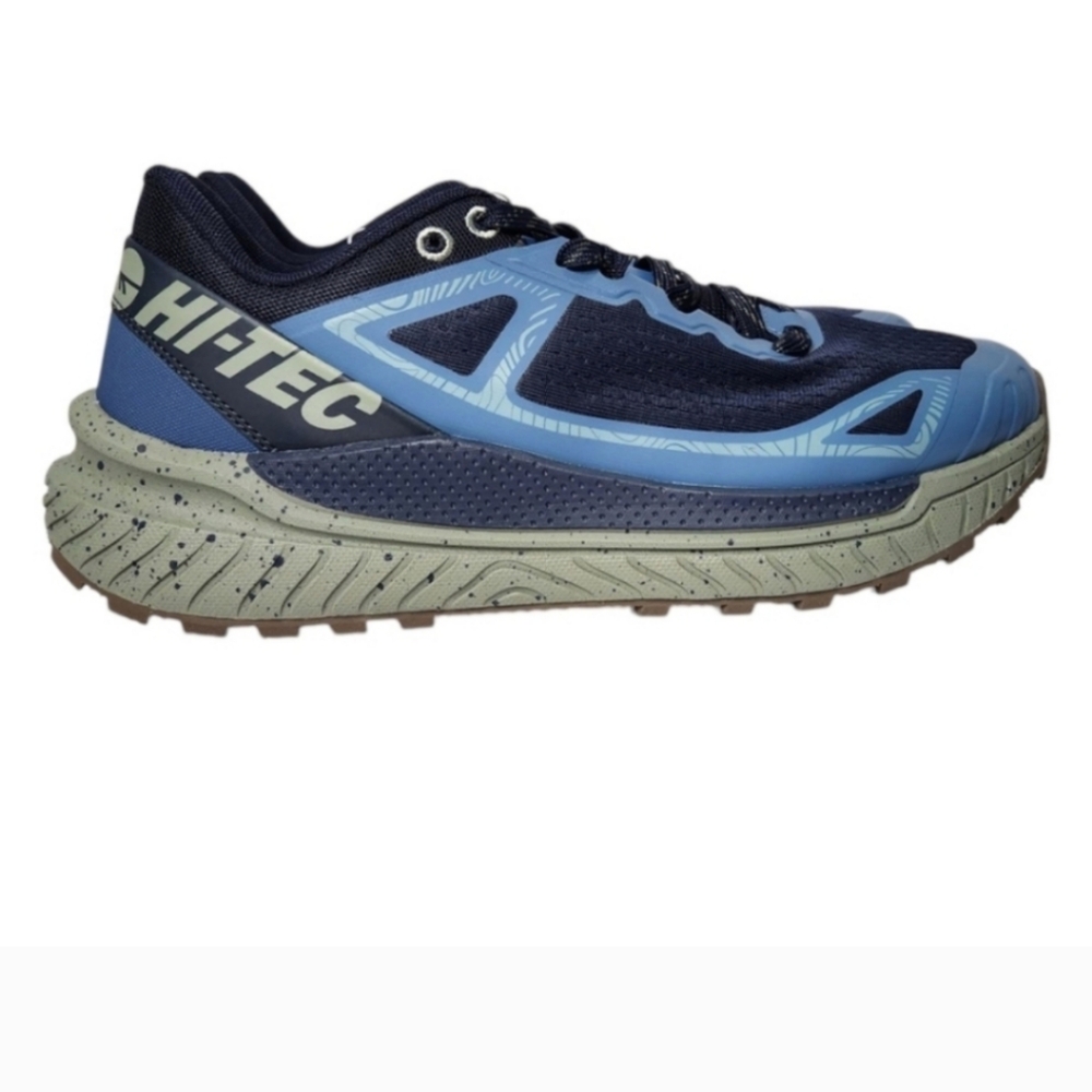 🆕Hi-Tec Men's Trail Running Athletic Shoes In Captains Blue/Seagrass/Black Iris